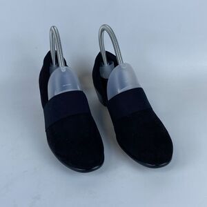 Clarks‎ Un Blush Lo Loafer Shoes Womens 7.5 Size 38 EU Black Leather Elastic
